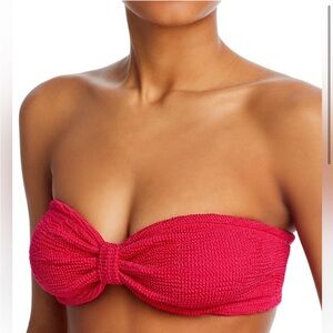 Hunza G Jean Bandeau Bikini Top Raspberry One Size